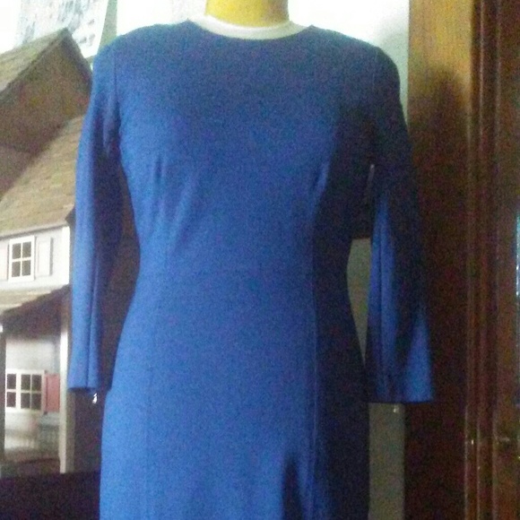 J Crew Cobalt Blue Fitted Long Sleeve Sheath Dress - Picture 1 of 8